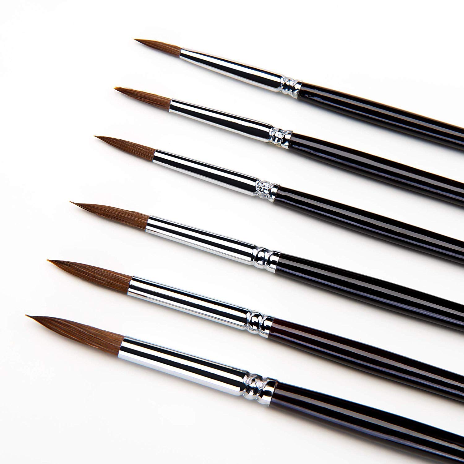 Detail Artist Paint Brushes Miniature Red Sable Artist Brushes Set for Acrylic Watercolor Painting 6 Pieces