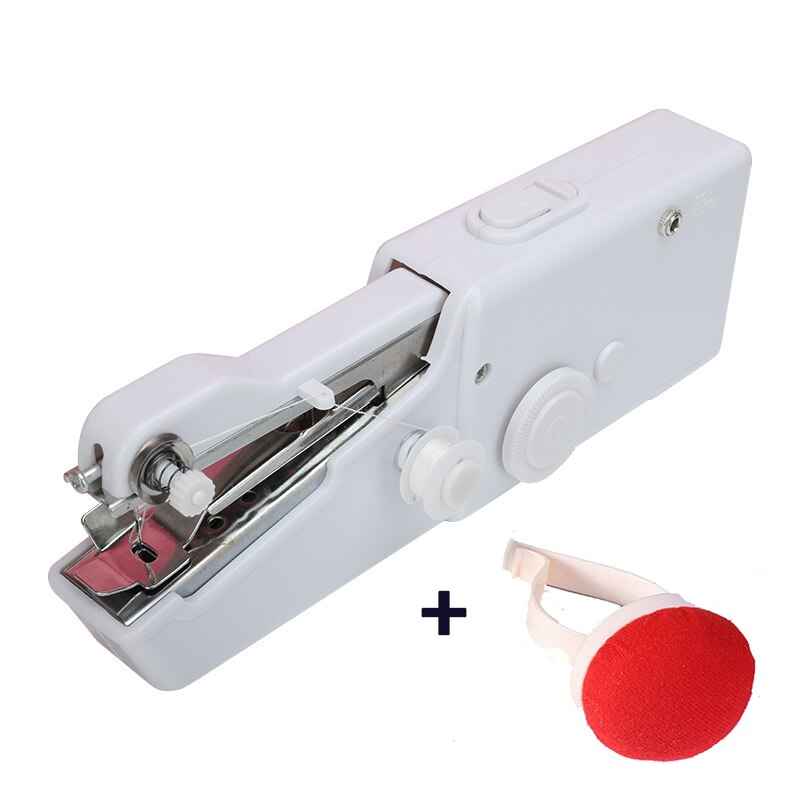 Mini Sewing Machine Portable Household Battery Power Quick Handy Stitch Sew Needlework Easy To Use: Pin Cushion set