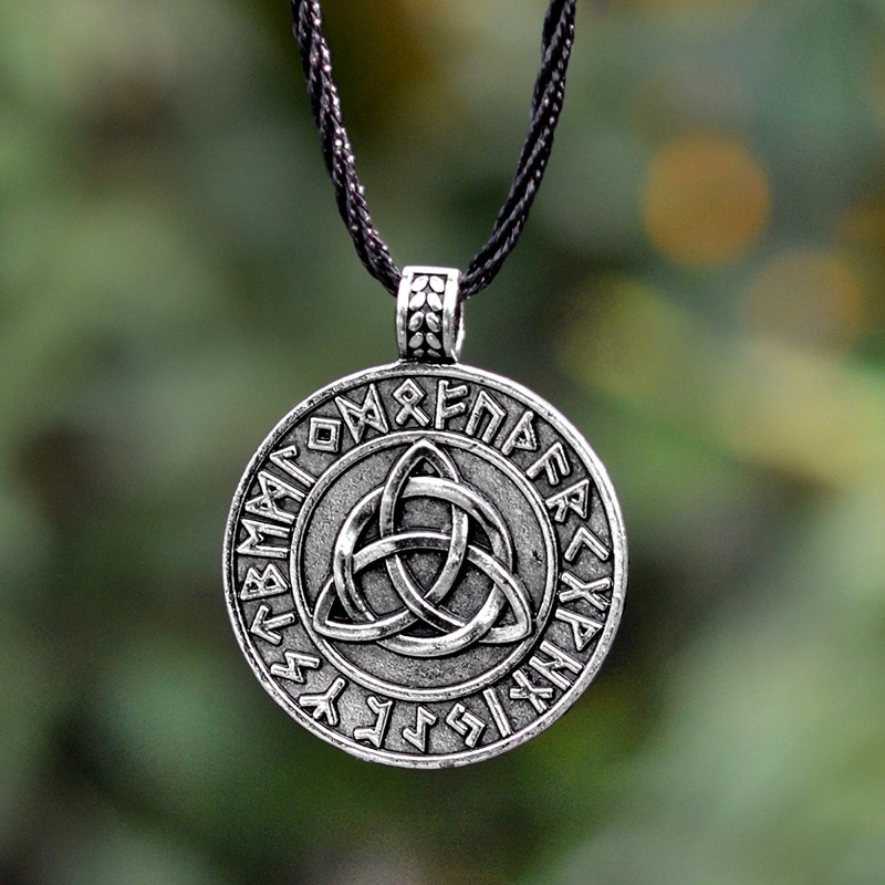 Viking Ketting Cirkel trinity symbool van macht hanger ketting Viking norse rune ketting sieraden Cadeau voor mannen