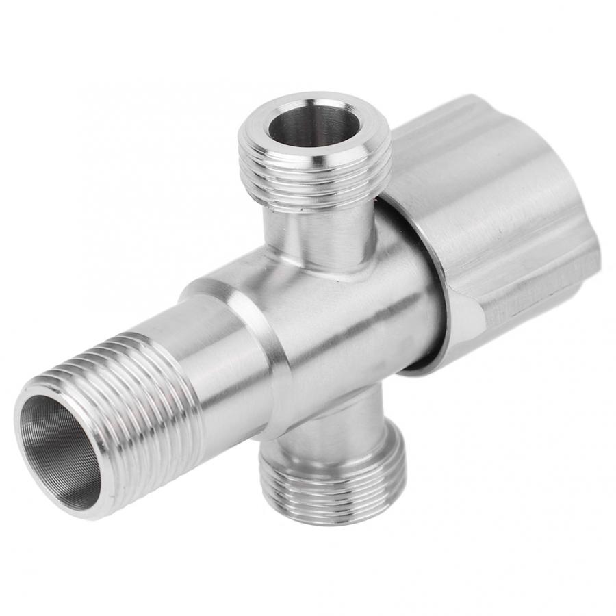 G1/2" Stainless Steel Faucet Angle Valve Water Stop Valves 1 Inlet 2 Outlet bathroom toilet hand bidet sprayer angle valve