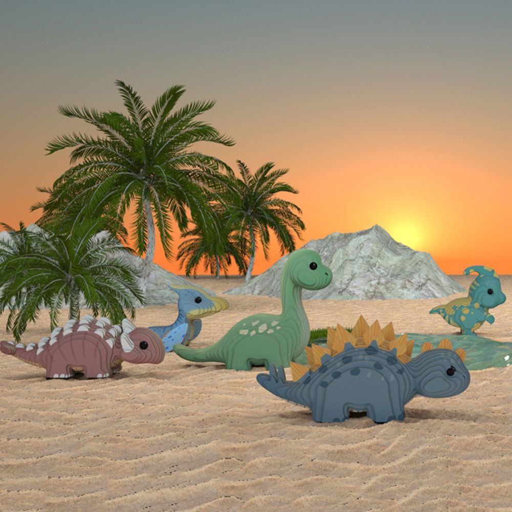 Dinosauro 3D Cartone Dinosauro Puzzle Montessori Assemblaggio Dinosauro Puzzle di carta 3D Modello animale di carta tridimensionale