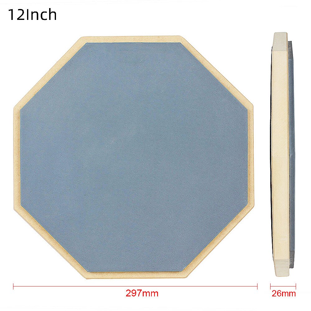 8 Inch Rubber Wooden Dumb Drum Beginner Practice Training Drum Pad with Stand / Stick Optional for Percussion Instruments Parts: only12inch gray drum