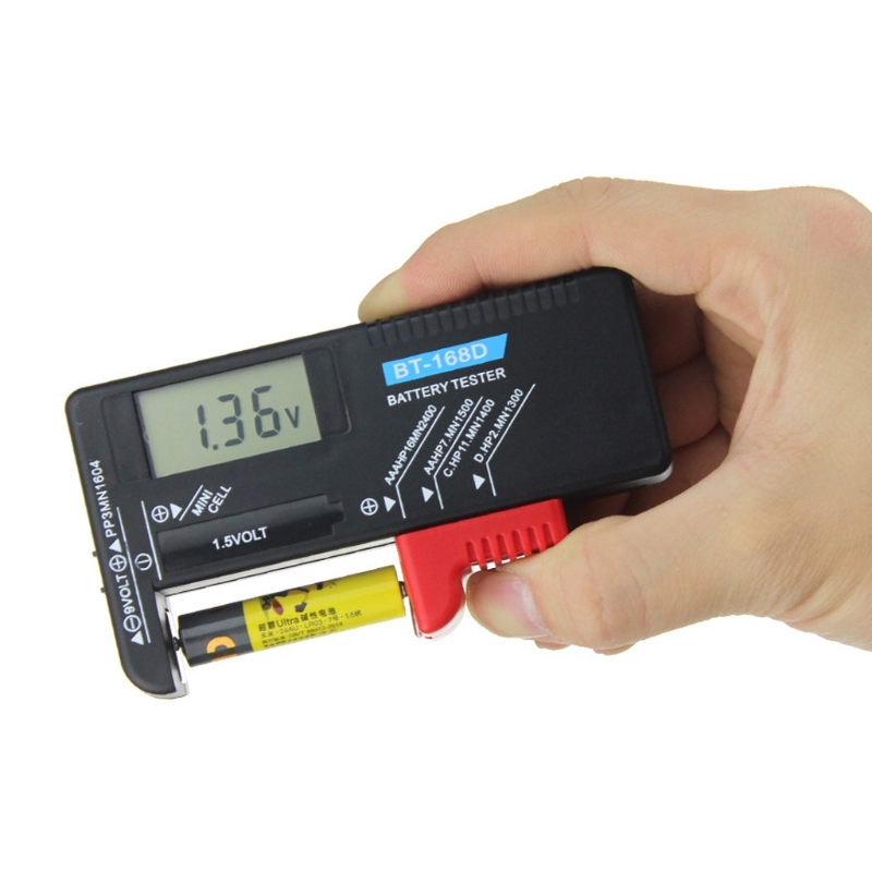 probador de capacidad de batería Digital BT168D LCD para 9V 1,5 V AA pilas AAA C D instrumentos de análisis de medición