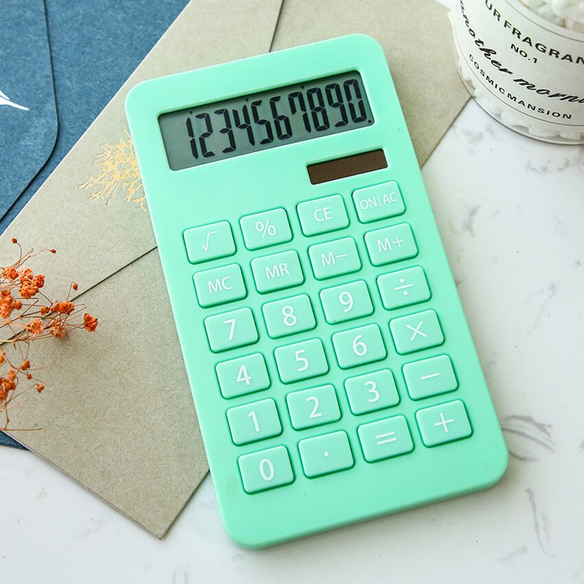 Handheld Calculator 10 Digits with Large LCD Display, Solar and Battery Dual Power, Standard Function for Office, Home, School