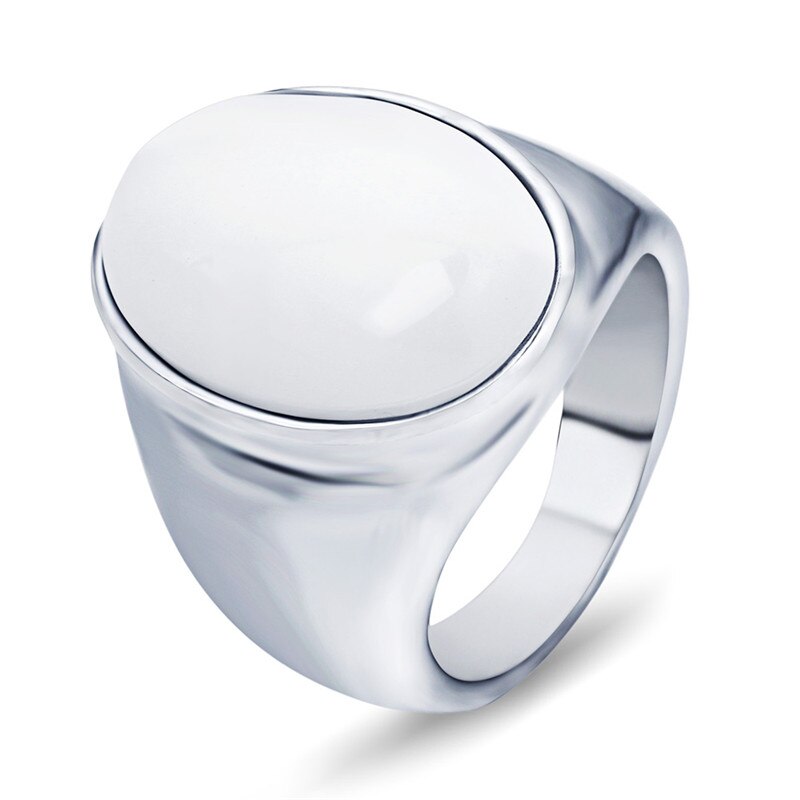 ZORCVENS Ring Rustfrit Stål Opal Oval Geometrisk Party Unisex: 12 / 13464