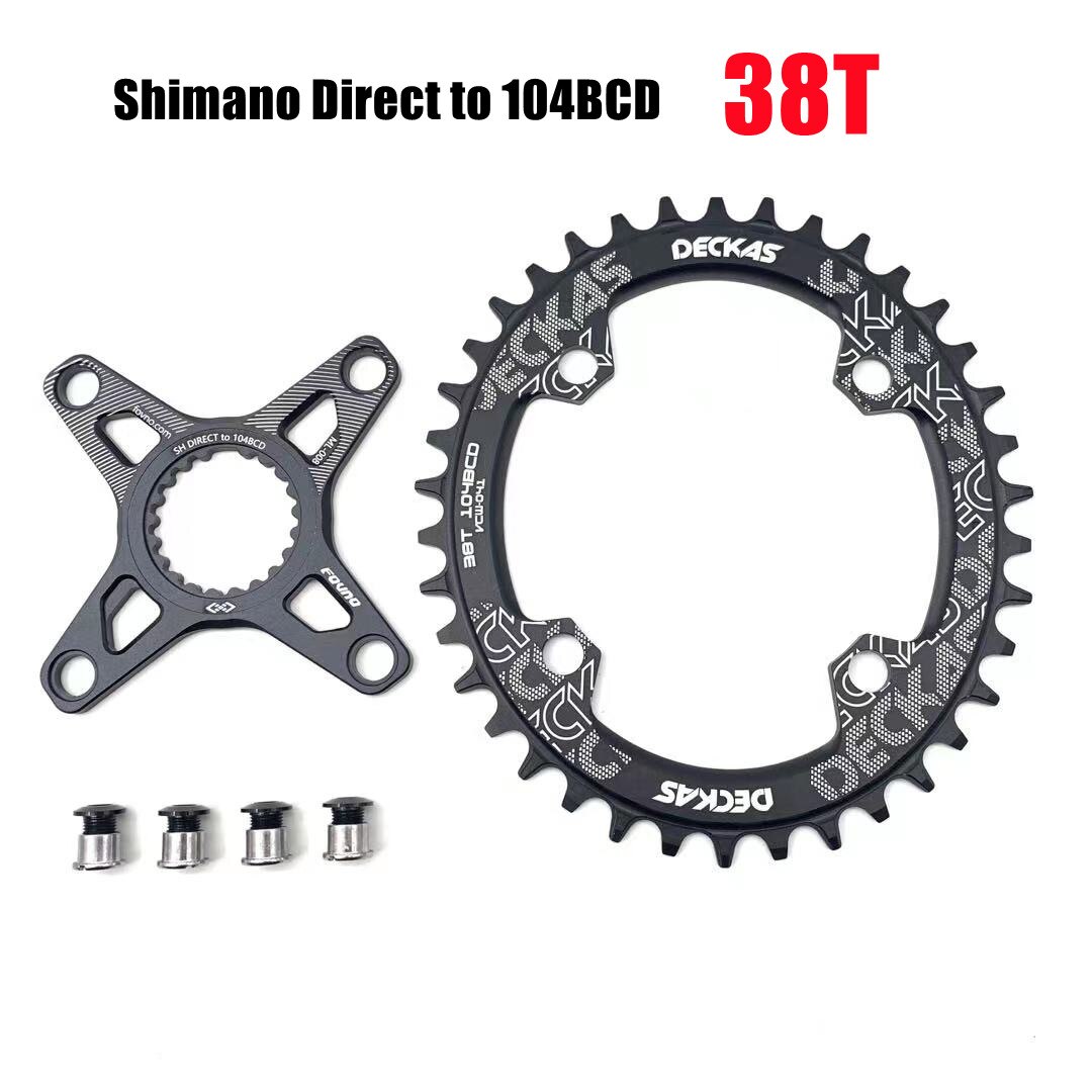 Deckas Chainring Oval for Shimano Direct Mount Spider adapter 12 speed M6100 M7100 M8100 M9100 M8120 MT900 XTR SLX Bicycle crank: oval 38T combo