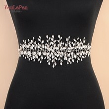 YouLaPan – ceinture pour robe de mariée, avec strass, en argent et diamant, rapide, SH237