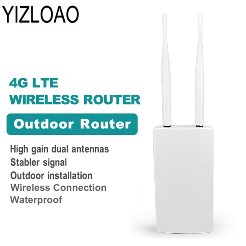 Yizloao vandtæt udendørs 4g cpe router 150 mbps cat lte routere 3g/4g sim-kort wifi router til ip kamera / udendørs wifi coverag – Grandado