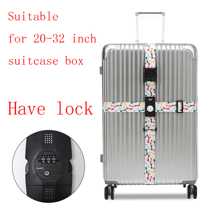 The Luggage rope Cross belt adjustable Travel Suitcase band Luggage elasticity Straps travel accessorie Suitcase box Straps: Have lock H1