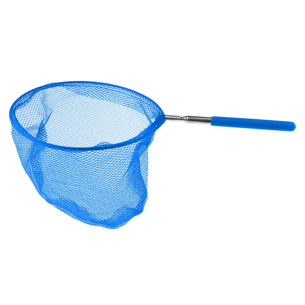 Extendable Fishing Net Telescopic Pond Sea Butterfly Insect Bug Landing Kids Toy Garden Landing Dragonfly Holding Net: Blue