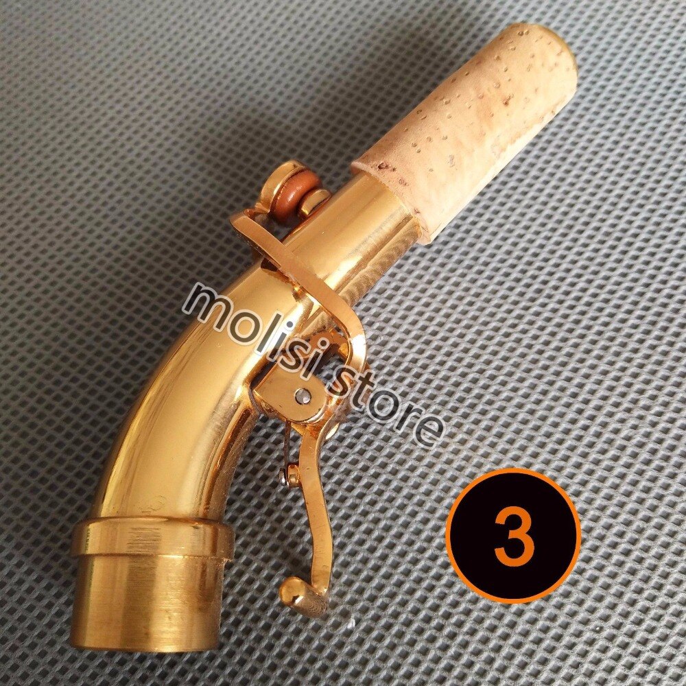 Fremragende sopran saxofon hals guldlak messing materiale 16.8mm