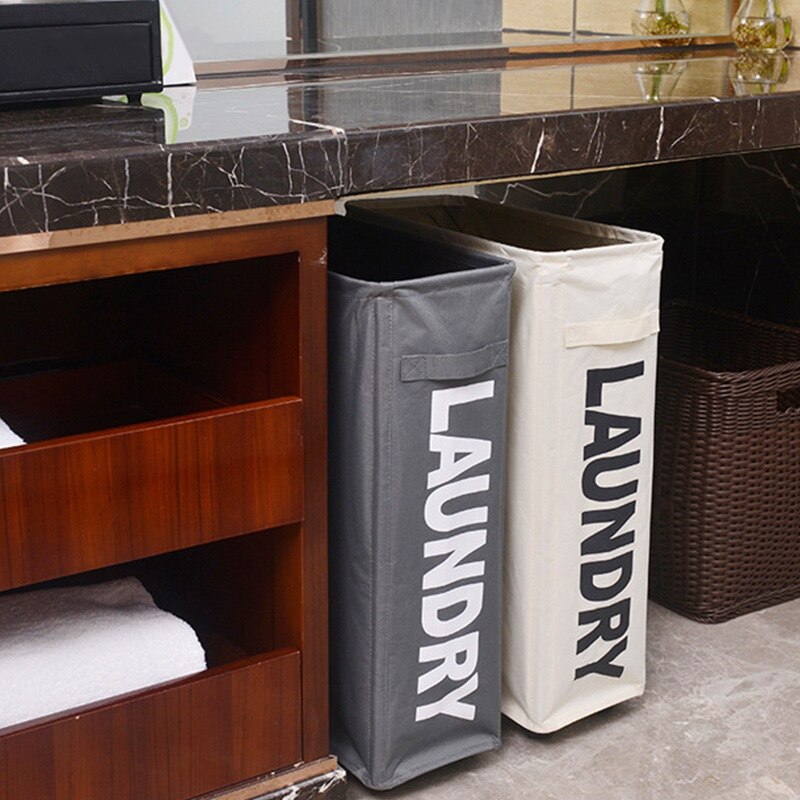 Aluminum Frame Laundry Basket Can Be Folded Dirty Clothes Basket Tall Thin Laundry Basket With Brake Function Universal Wheel