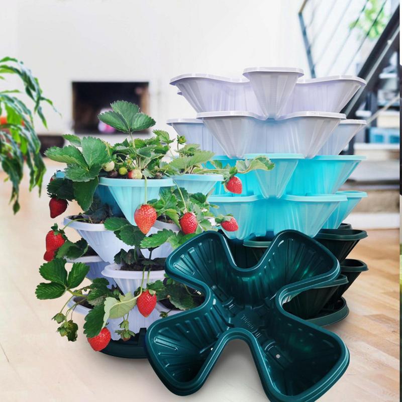 Pot de fleur de jardin Vertical, peu encombrant, empilable à 5 niveaux, jardinière verticale et murale, Pots de jardin, empêche la rotation des racines