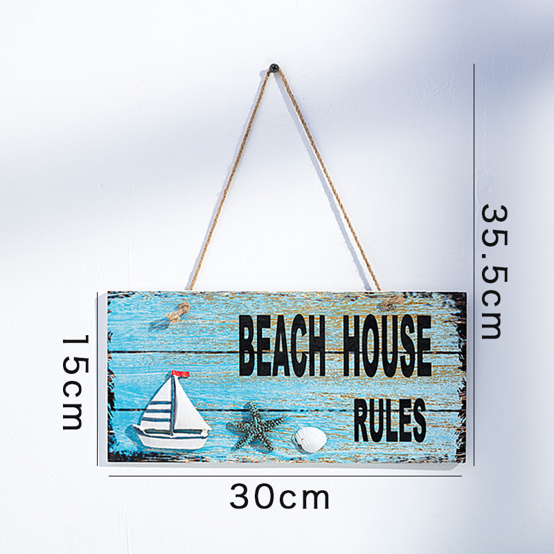 Mediterrane oceaan stijl hangende bord, creatieve houten toiletdeur decoratie, bar, coffeeshop, huis: Black