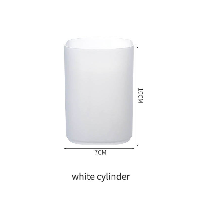 4 rutenett bord mangfoldig lagring multifunksjons kosmetikk holder plastmateriale penn blyant oppbevaringsboks pult forsyninger: Hvit sylinder