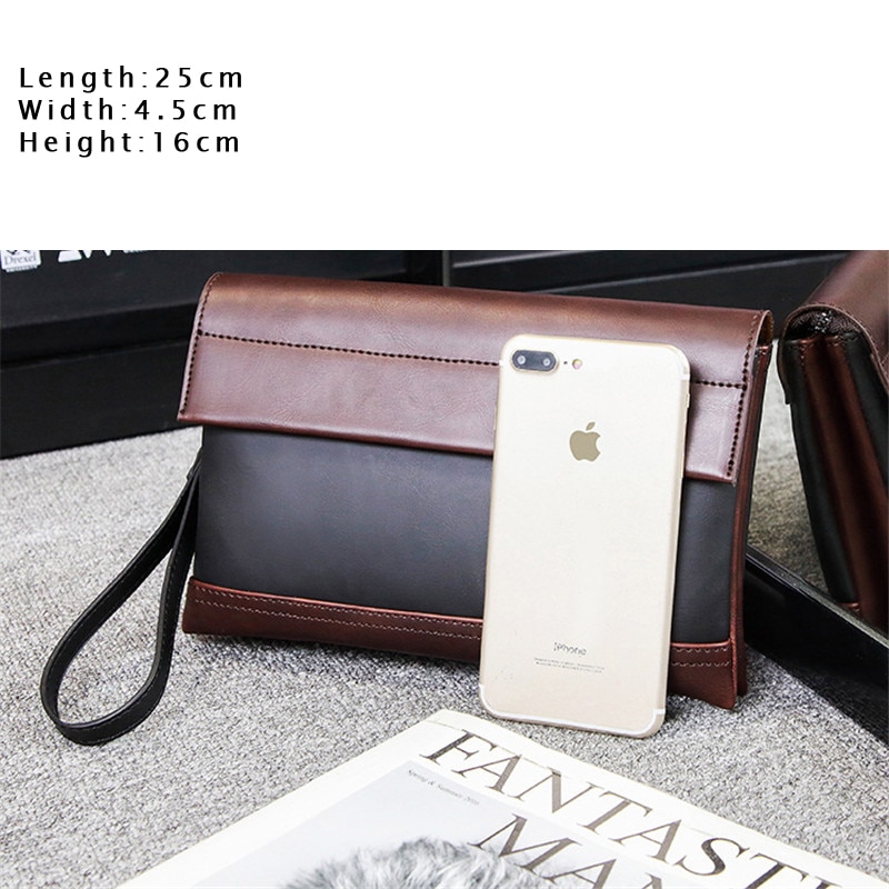 Men Envelope Bags Large Capacity Zipper Mens Clutches Wristlet Purse Handbag Evening Bag Mobile Pouch