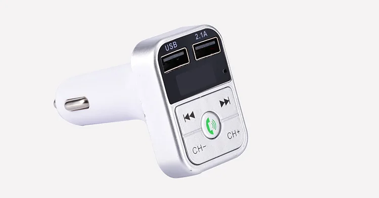 Bluetooth 5,0 fm Absender Auto Bausatz MP3-Modulator Spieler drahtlose Freis prec heinrich tung Audio--Empfänger Dual-USB-Schnell ladegerät 2.4a: Silber