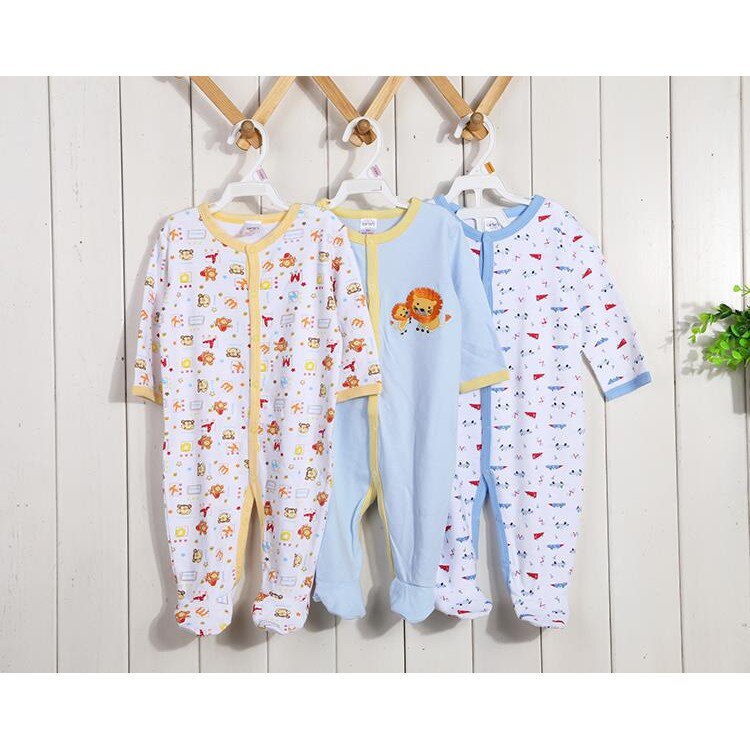 3 pièces bébé garçon fille à manches longues pyjama -né combinaison infantile vêtements sommeil costume coton 0-12 mois