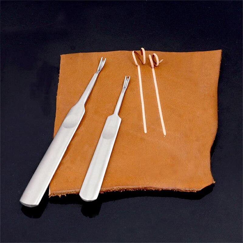 Hand Leather Edge Skiving DIY Craft Tool, Leather Grooving Tool for Leather Carving Work (8Pcs)