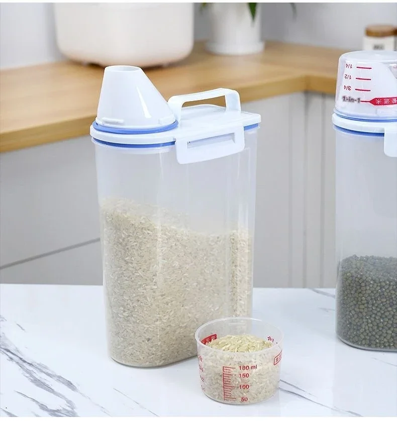 Boîte de stockage des aliments pour riz et Grains, avec tasse à mesurer, boîte scellée anti-humidité et anti-insectes et anti-poussière pour cuisine, 1 pièce