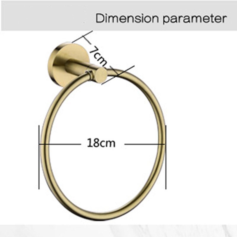 Accesorios de baño, toallero de latón cepillado, toallero redondo dorado para baño, toallero colgante, toallero montado en la pared