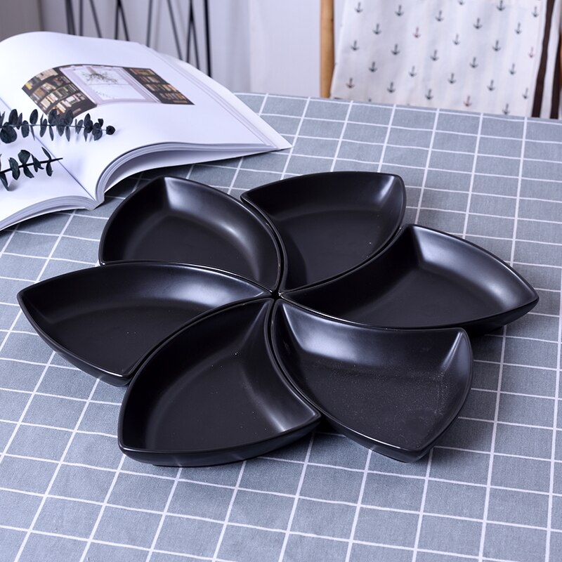 Multifunctionele keramiek Fruitschaal dessert Dessert Dienblad Plaat Snack Schotel 6 Compartimenten Creatieve Home Decoratie trinket dish: F