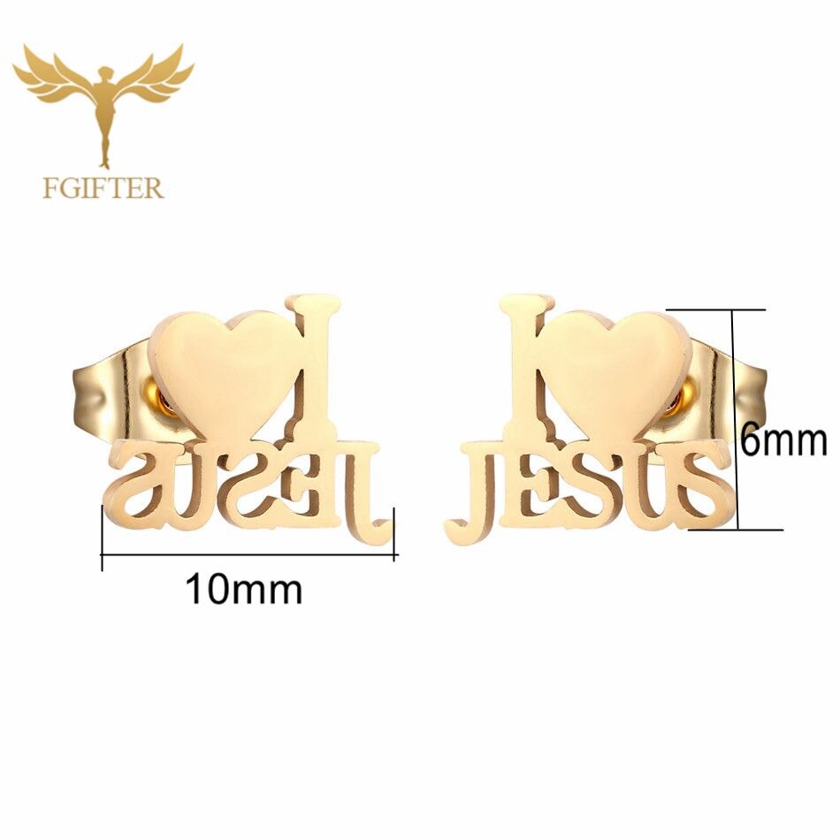 Acier inoxydable boucles d'oreilles 12 paires coeur jésus boucle d'oreille hommes et femmes goujons boucle d'oreille
