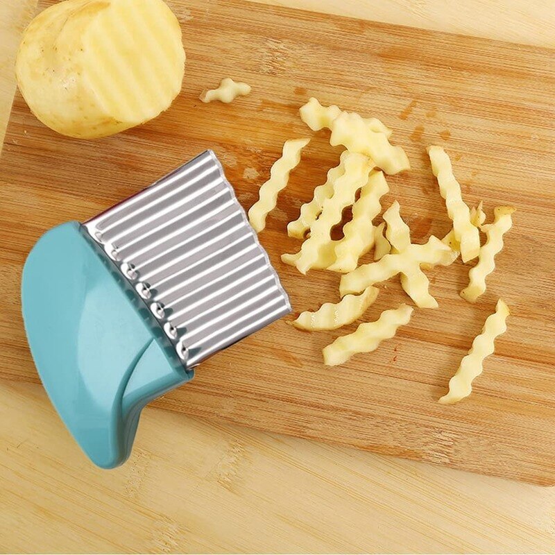 Kartoffeln Französisch Braten kräuseln Cutter Edelstahl Welle Cutter Küche Sicherheit Messer für freundlicher schneiden Obst Gemüse in Scheiben