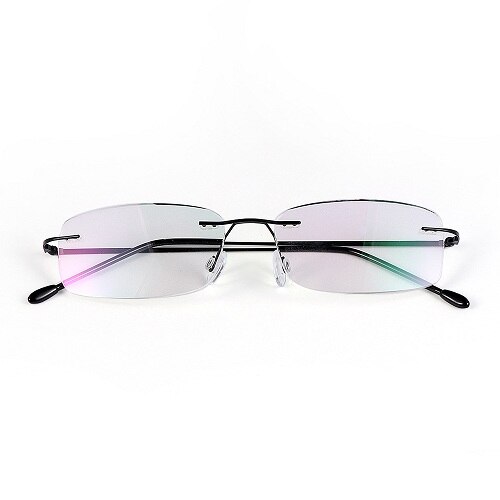 Leesbrillen voor ouderen, randloos, ultralicht, geheugen titanium brillen, magnetische rechthoekige brillenaccessoires: +250 / Zwart