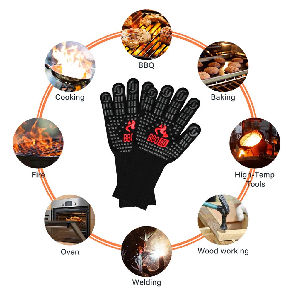 Inkbird 1472℉ Extreme Heat Resistant Grilling Gloves Aramid fabric Non-Slip Silicone Insulated Grill Mitts Baking