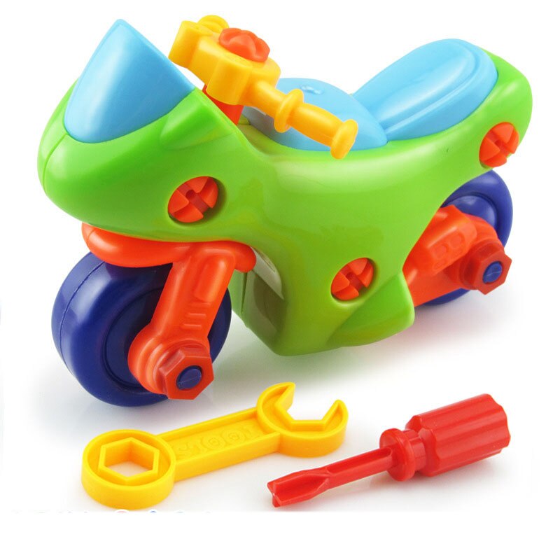 Early Learning Education DIY Screw Assembly Engineering Vehicle Detachable Assembly Dinosaur Practical Ability Educational Toys: Motorcycle