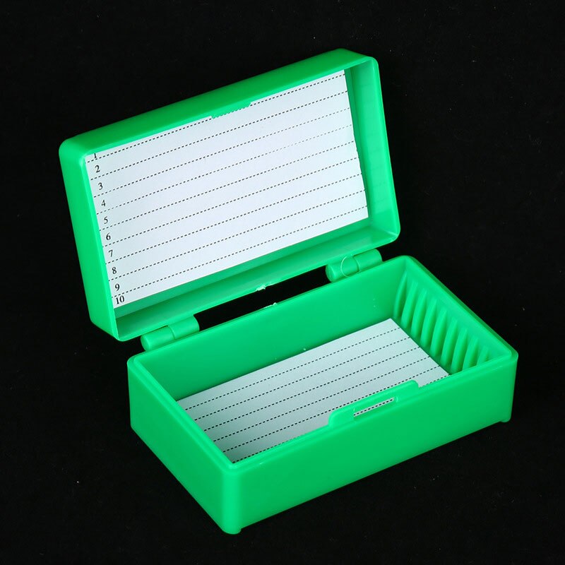 Microscope Slide Box Biological Pathology Holds 10Pcs Slides Bio Slice Box Slots Rectangular Microscope Glass Slide Box