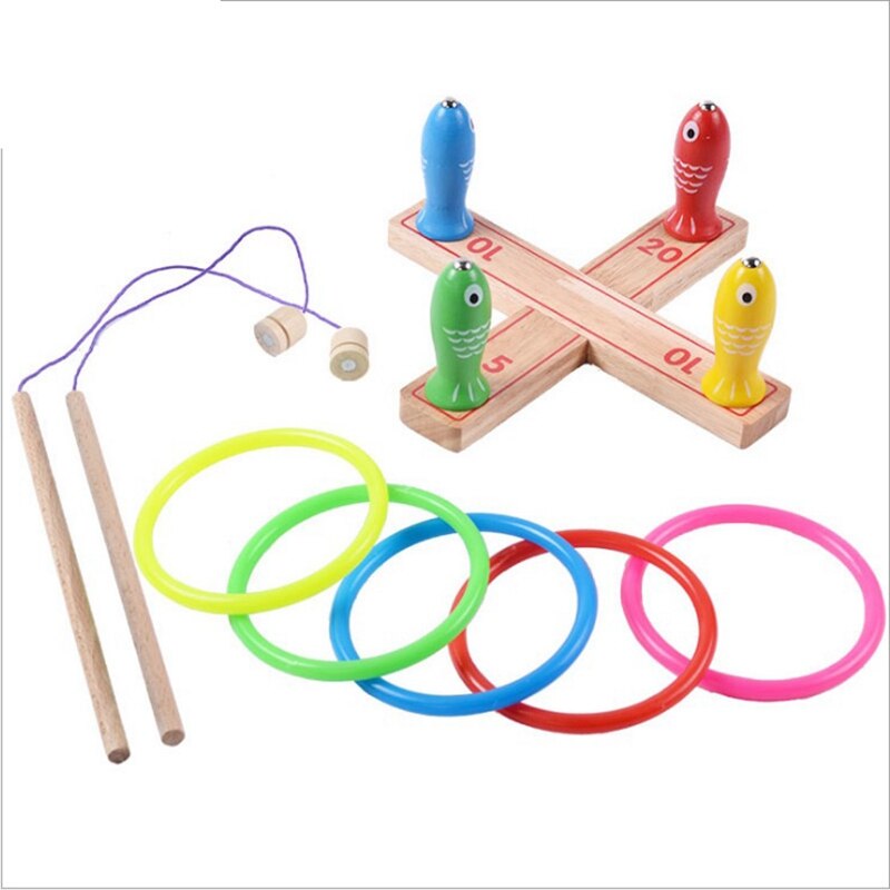 2 in 1 multifunktionales holzspielzeug, magnetisches angelspielbrett, wurfring-spielzeug: Ursprünglich Titel