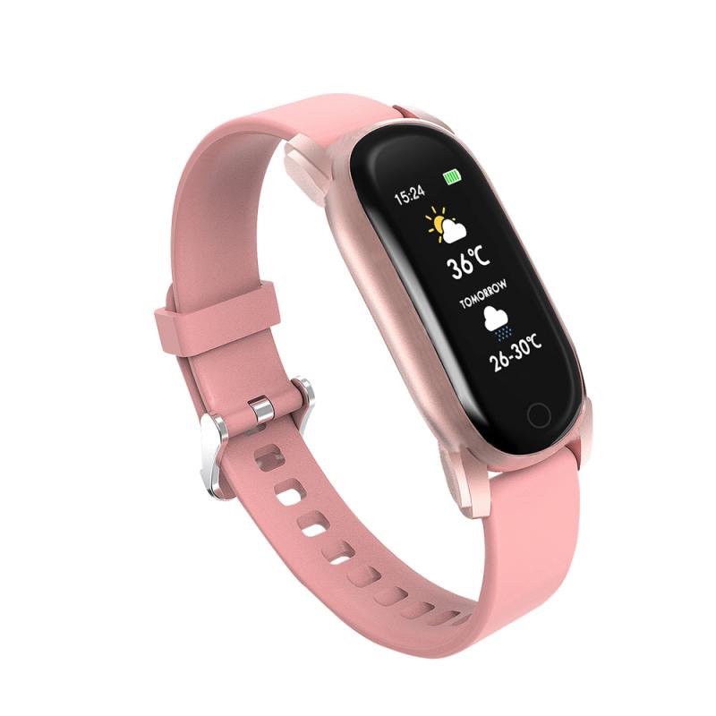 Bluetooth 5.0 Smart Armband Hartslag En Bloeddruk Monitor Afstandsbediening Fotografie Waterdichte Sport Oproep Smart Horloge: Pink