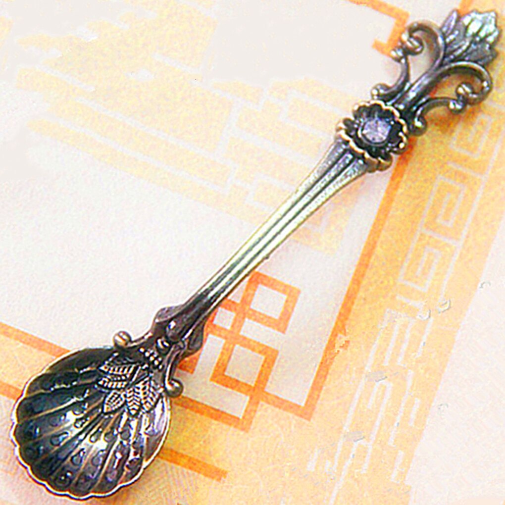 Vintage royal style Palace Carved Coffee Drink Condiment Spoon Tea Ice Cream balls milk Scoop: NO4  S