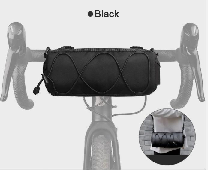 Fietsvoorstuurtas Buiten Fietsopslag Multifunctionele Fietsen MTB-tassen Draagbare rijschoudertas Fietsaccessoires: Black