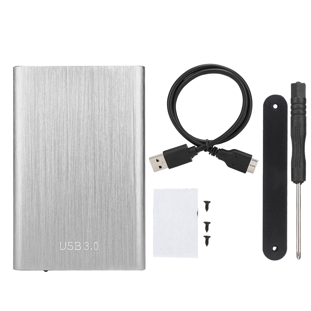 2.5-Inch SATA USB 3.0 Laptop 7-9.5MM Hard Drive SSD Enclosure External Laptop Disk Case: Silver