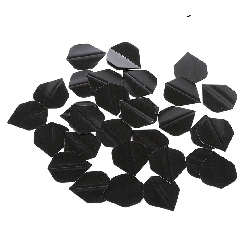 30 Pcs Simple Pure Black PET Dart Flights: Default Title