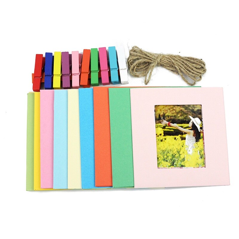 for Film camera DIY Kraft Paper Photo Album 3inch Wall Hanging Photo Frame for Pictures Home Decoration Wedding Photo Frame: black