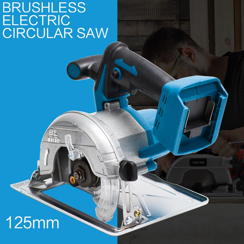 10800RPM 125mm Cordless Electric Circular Wood Cutter Adjustable Curved Cutting Sawing Machine For 18V Makita Battery