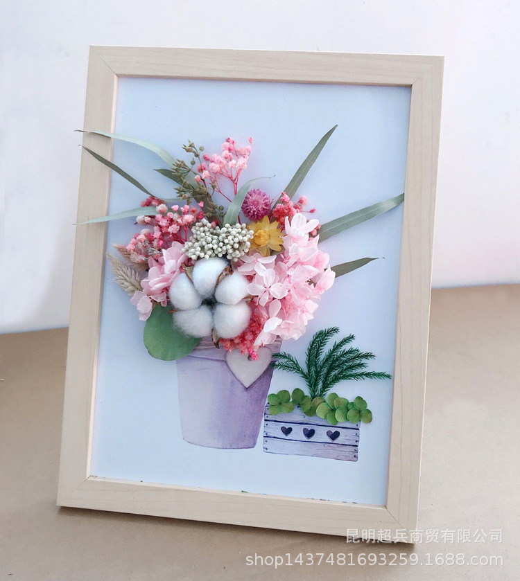 Bolsa de material flor seca marco de foto estereoscópica DIY material bolsa decoración de pared seca foto de flores marco Mesa fabricación de velas: XA4 32