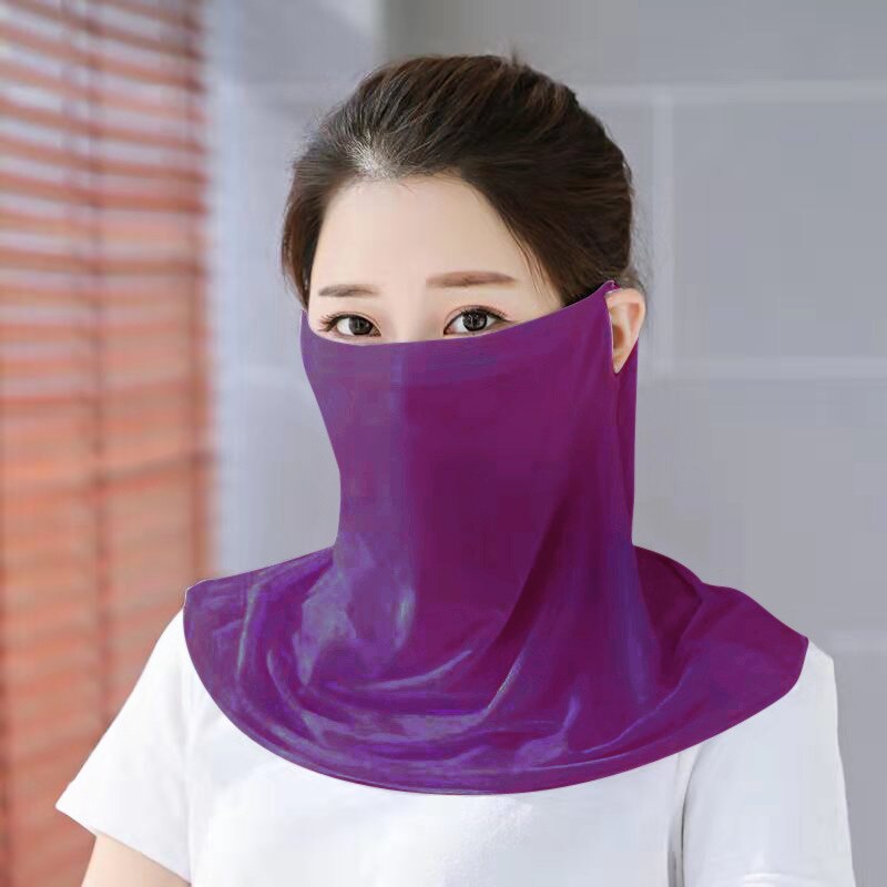 Islamic Scarf Veil Women Muslim Sunscreen Tops UV-proof Outdoor Travel Cycling Bonnet Inner Neck Cover Hijab Niqab: Dark Purple