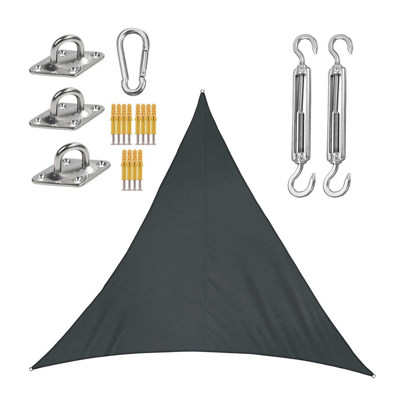 Shade Sail Awning Sunscreen Oxford Cloth Patio Durable 3 Meter Garden Reasonable Windproof Tear-resistant Triangle Sunshade: Black