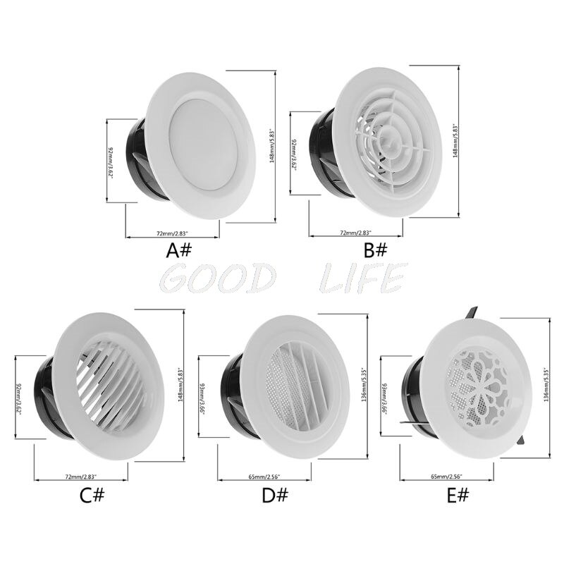 Air Vent Extract Valve Grille Round Diffuser Ducting Ventilation Cover 100mm Air Vent Ventilator