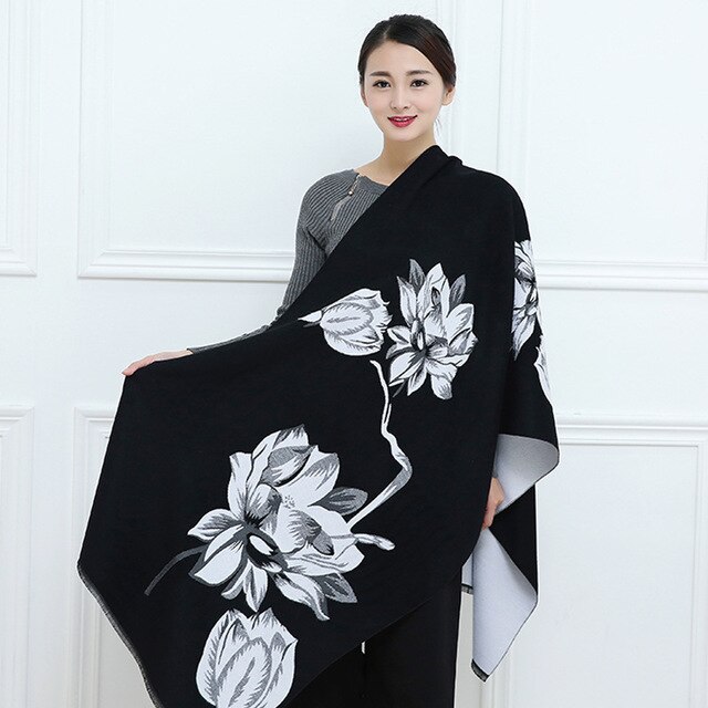 Châle pour femmes, automne hiver, écharpe en cachemire, Pashmina chaude, grande taille, douce, couverture multi-usage: F3