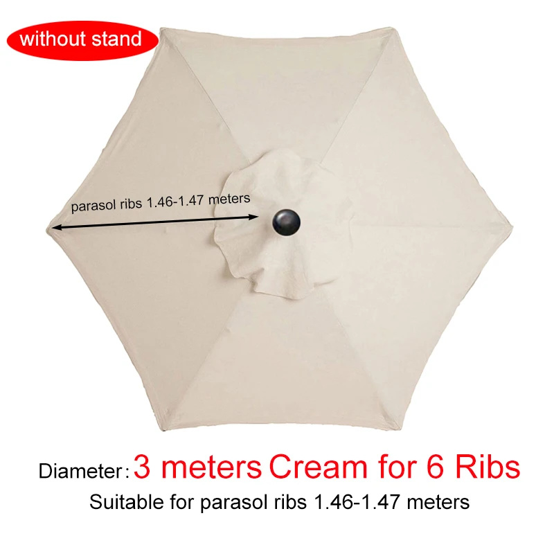 Parasol étanche anti-UV, gril de subdivision sans support, jardin extérieur, couverture de parapluie, parasol, 2/2 m, 7 m, 3m: BLEU CIEL