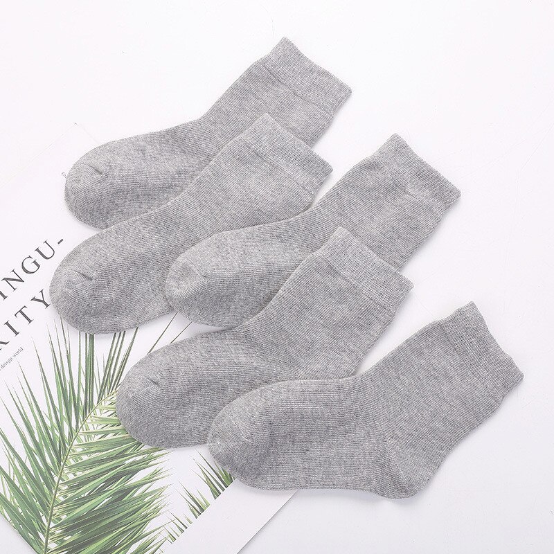 5pairls/lot Boys Girls Pure White Socks for Children Baby Cotton Soft Kids Socks Loose Comfortable Toddler Black White Socks