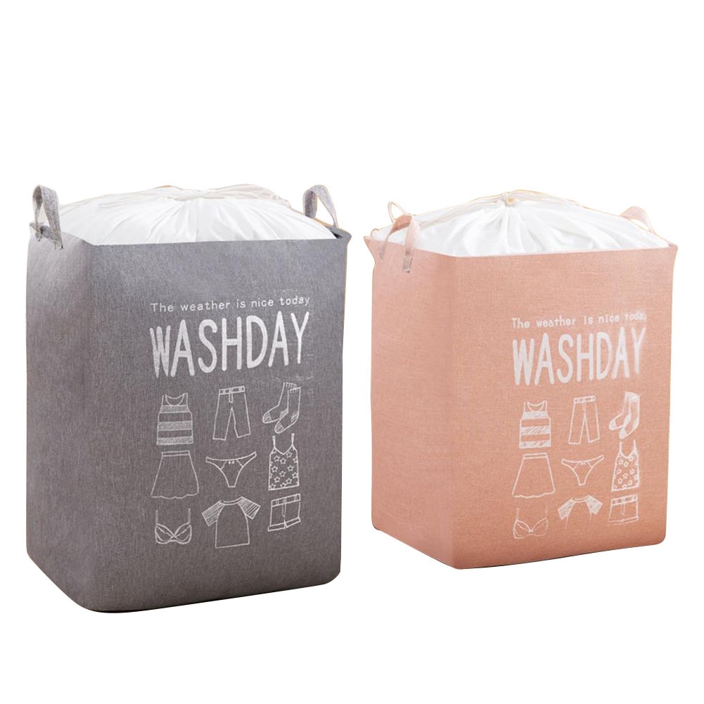 Waterproof Dust Collecting Bucket Hamper Washing Toy Dirty Clothes Storage Organizer Laundry Baskets Bin