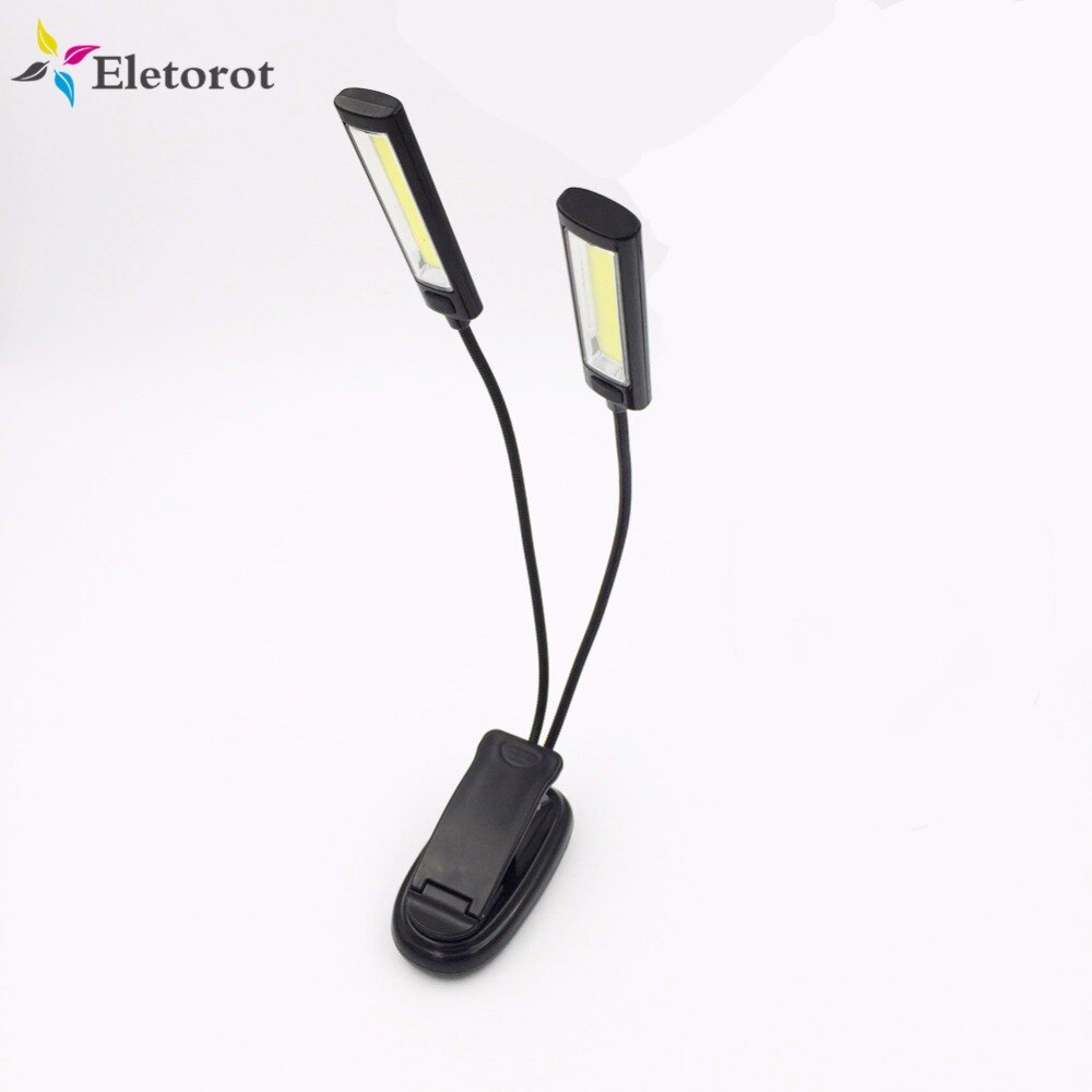 Dual LED Desk Lamp Flexible Clip USB LED Study Reading Lamp Light 3xAAA Battery Dual Arm Flexible Table Lamp Clip-on Lamp