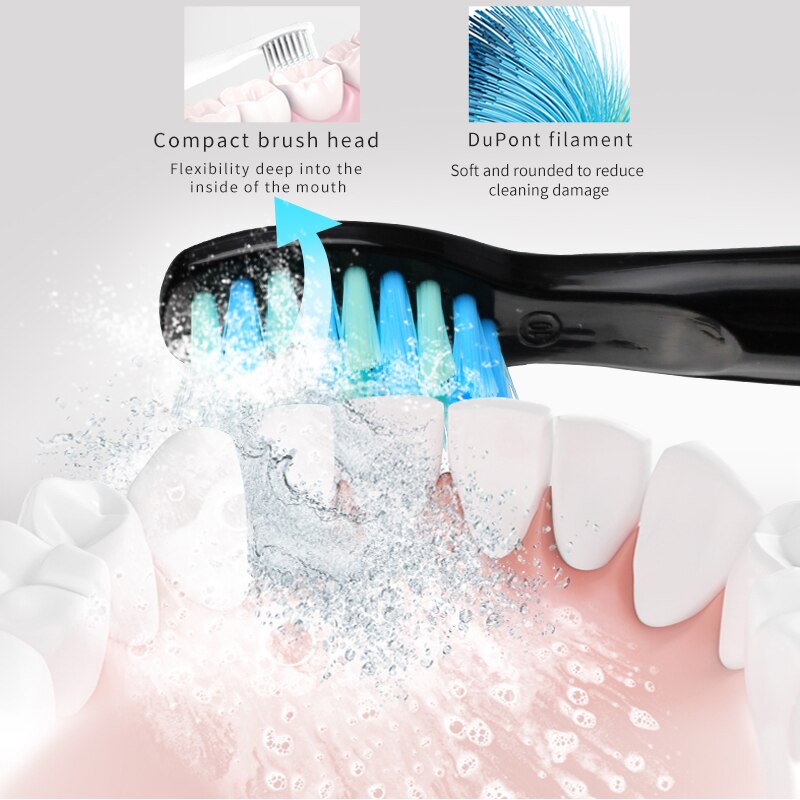 Rechargeable Electric Toothbrush Sonic For Adult Couples with 3 Toothbrush heads waterproof